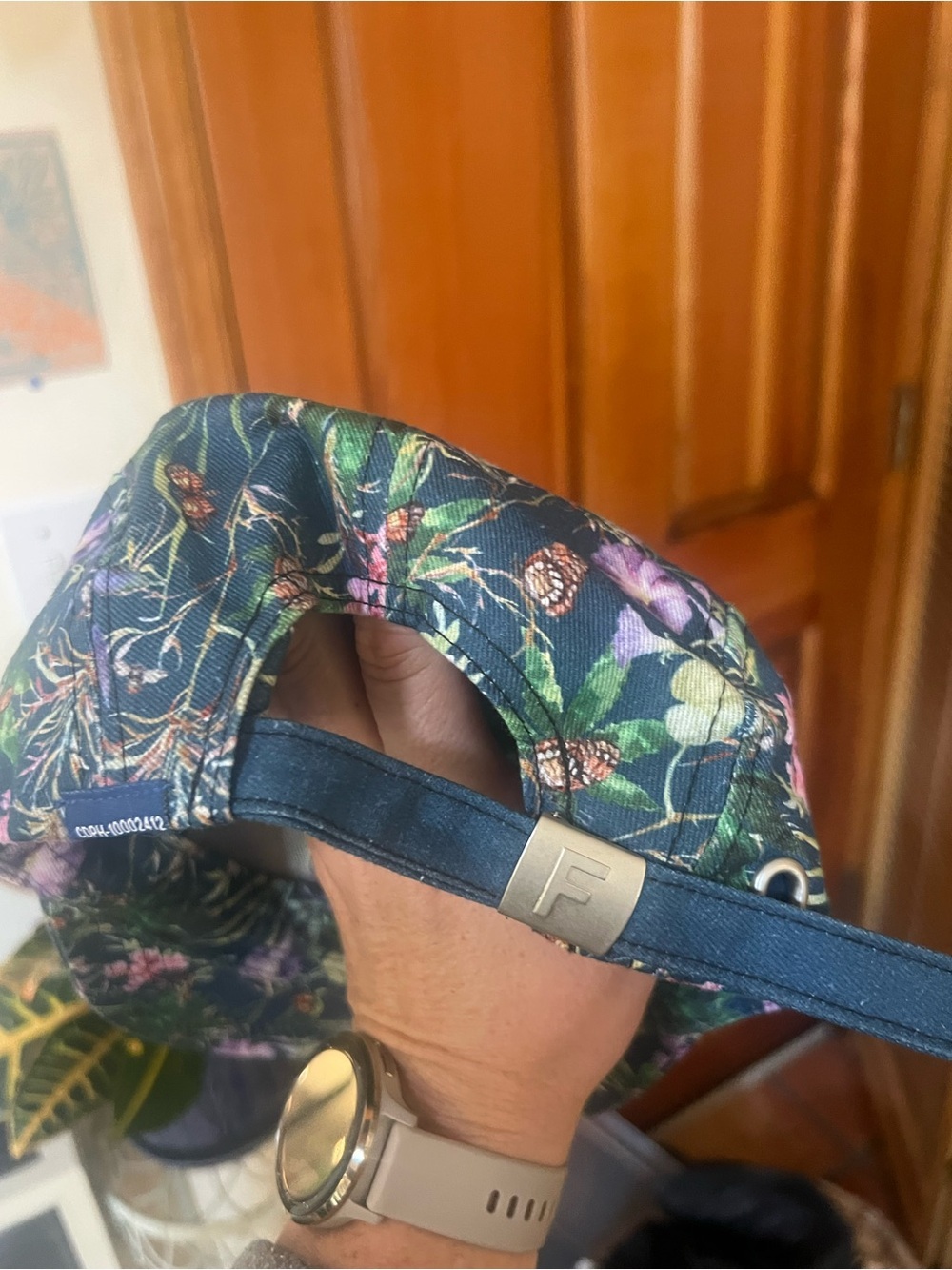 F/ELD Floral Five-Panel Cap in Navy with Multicolor Floral Print - Picture 2 of 2
